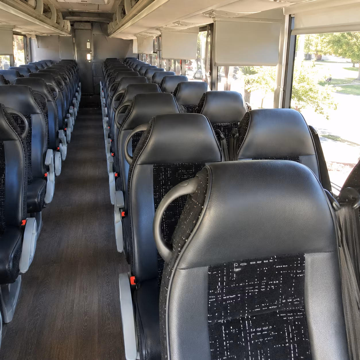 everett charter bus rental interior
