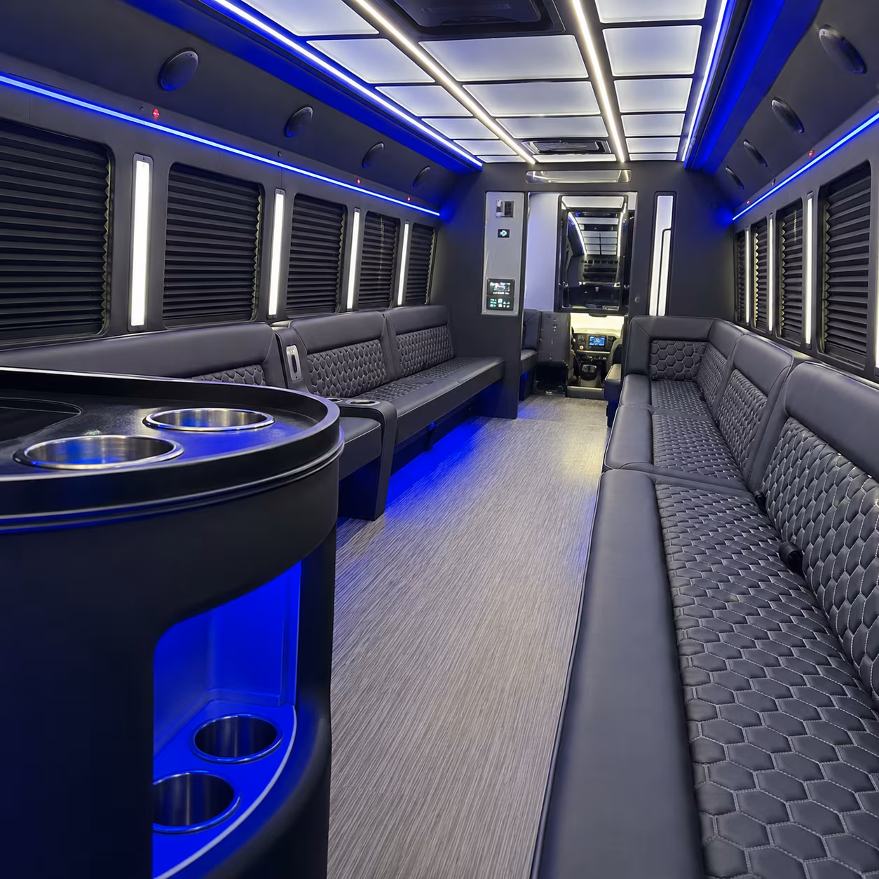 everett party bus rental interior